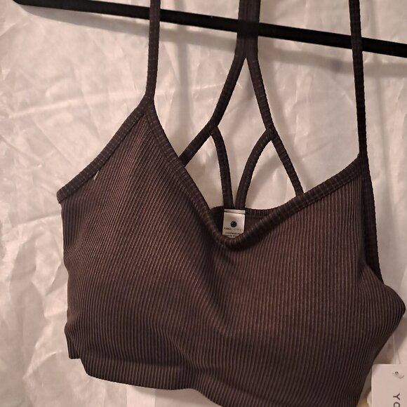 YOGALICIOUS RIB BRA SIZE L BROWN - Picture 1 of 6